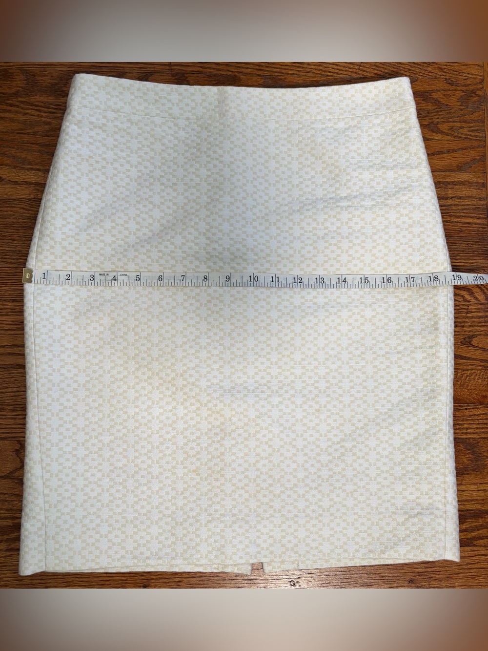 J. Crew Factory Cream Textured Pencil Skirt